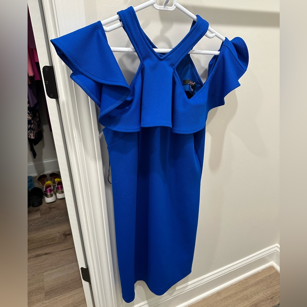 Blue Trina Turk Off The Shoulder Dress
